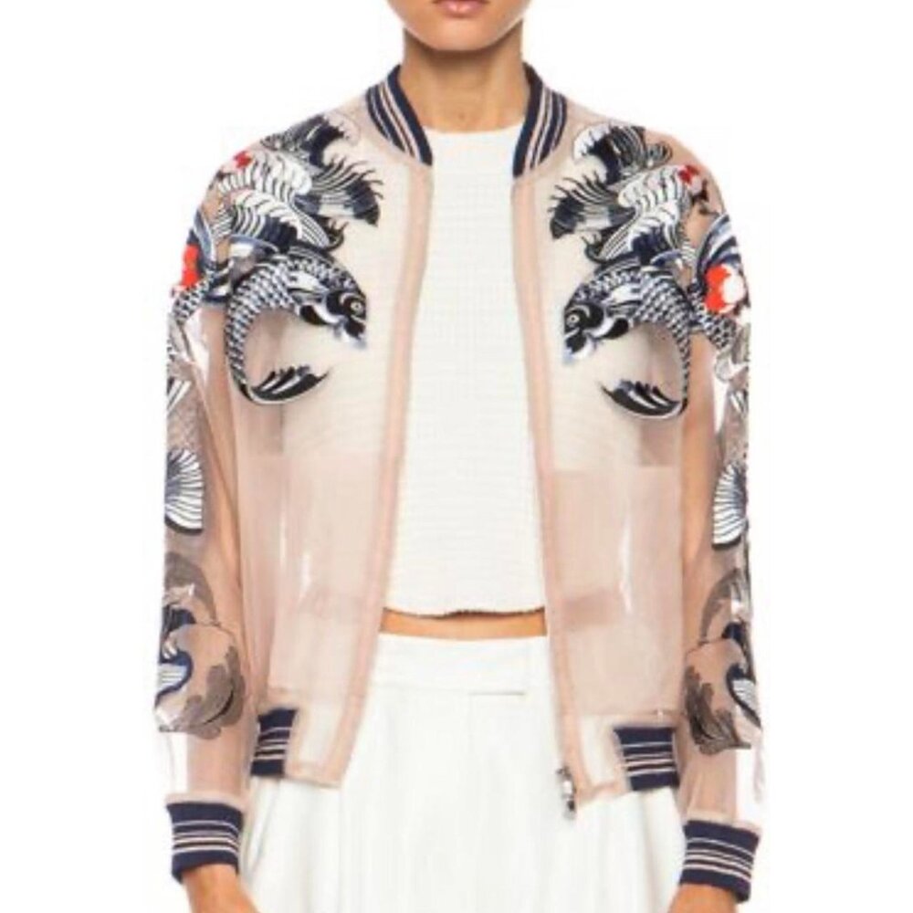 Embroidered silk Jacket L
